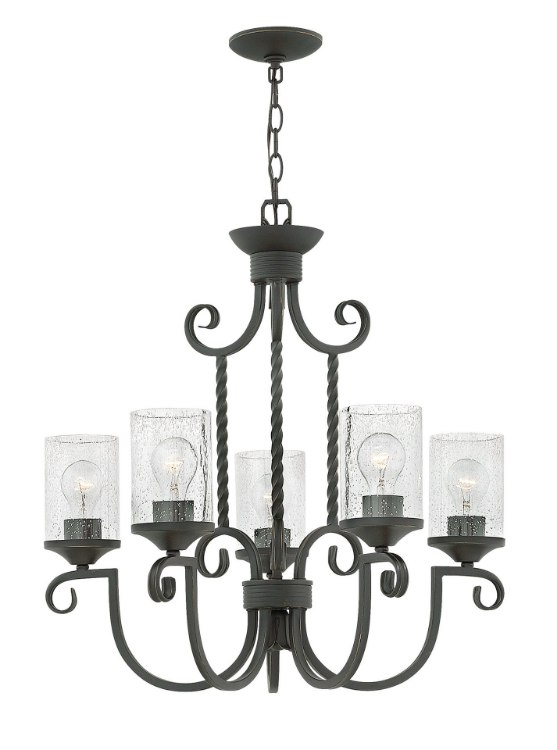 Foto para 100w Chandelier Casa MED Clear Seedy Olde Black Single Tier Foyer