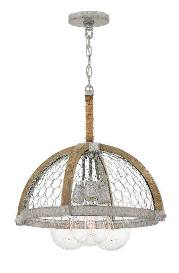 Picture of 100w Chandelier Heywood MED Weathered Zinc Single Tier