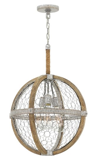 Foto para 100w Chandelier Heywood MED Weathered Zinc Single Tier