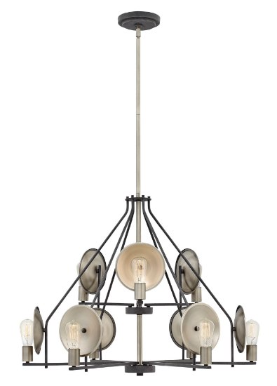 Picture of 100w Chandelier Boyer MED Aged Zinc Two Tier