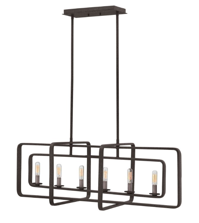 Picture of 60w Chandelier Quentin CAND Aged Zinc Stem Hung Linear