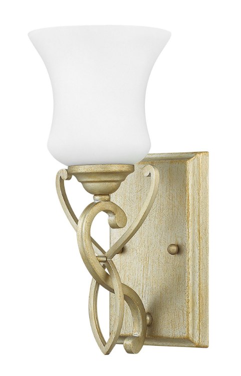 Foto para 117w Bath Brooke INCAN. LED MED Etched Opal Silver Leaf Bath Sconce