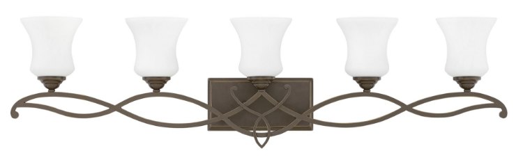 Foto para 117w Bath Brooke INCAN. LED MED Etched Opal Olde Bronze Bath Five Light