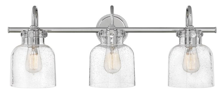 Foto para 100w Bath Congress MED Clear Seedy Chrome Bath Three Light