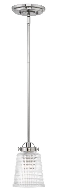 Picture of 100w Bath Bennett MED Clear Holophane Polished Nickel Bath Pendant