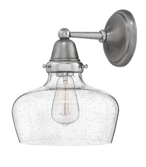 Foto para 100w Sconce Academy MED Clear Seedy English Nickel