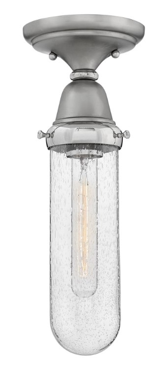 Foto para 100w Foyer Academy MED Clear Seedy English Nickel Flush Mount