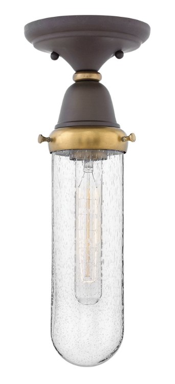 Foto para 100w Foyer Academy MED Clear Seedy Oil Rubbed Bronze Flush Mount