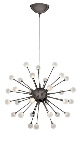 Foto para 30w Chandelier Impulse LED Clear Seedy Black Chrome Single Tier Foyer