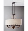 Picture of 360w (6 x 60w) 36" Adan 6 Light Rustic Iron and Burnished Wood Cand Linear Chandelier