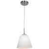Picture of 60w Aire E-26 A-19 Incandescent Dry Location Brushed Steel Opal Silk Glass Pendant