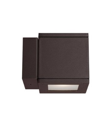 Mostrar detalles para 16w  980lm 30K 5" Rubix Outdoor LED WW Bronze Wall Sconce Imagen de 16w  980lm 30K 5" Rubix Outdoor LED WW Bronze Wall Sconce
