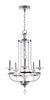 Picture of Paris 5-Light Chandelier PN Clear Glass CA Incandescent (OA HT 44.5"-82.5") (CAN 6"x6"x1.75")36" Chain