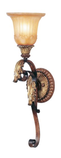 Picture of 100w 21" Villa Verona Bronze with Aged Gold Leaf Accents Wall Sconce