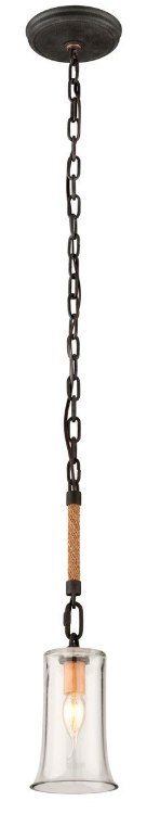 Foto para 60w 5" Pier 39 1 Light E12 Candelabra Shipyard Bronze Pendant