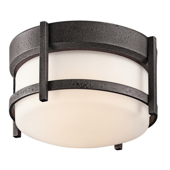 Picture of 75w 10" Camden Anvil Iron A19 MED 1-Light Outdoor Flush Mount