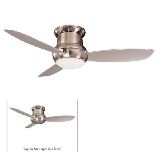 Picture of 66.3w SW 52" Led Flush Mount Ceiling Fan Brushed Nickel Wet White Opal Glass