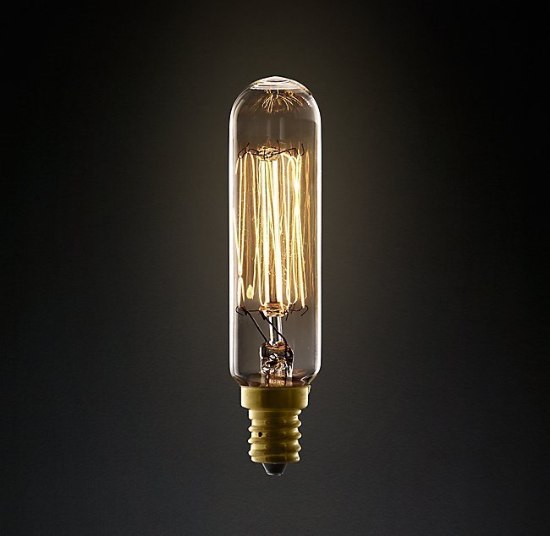 Foto para 15w 3½" T6 Filament Candelabra ⌀¾" Tube Incandescent Light Bulb