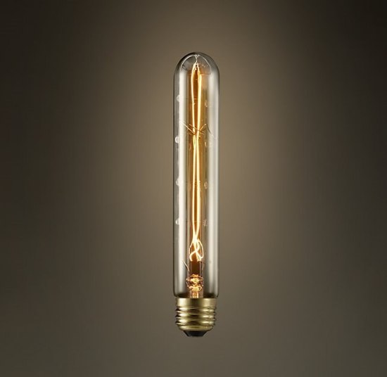 Foto para 40w 7¼" T9 Filament 1¼" Amber Glass Tube Incandescent Light Bulb