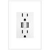 Foto para 15a adorne White Tamper Resistant USB Plus-Size Combo Duplex Outlet