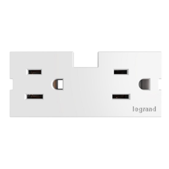 Foto para 15a 3" adorne White 2-Outlet Modular Outlet