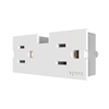 Foto para 15a 3" adorne White 2-Outlet Modular Outlet