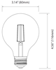 Picture of 5w ≅40w 350lm 22k 120v E26 G25 Filament Globe Dimmable SW LED Light Bulb