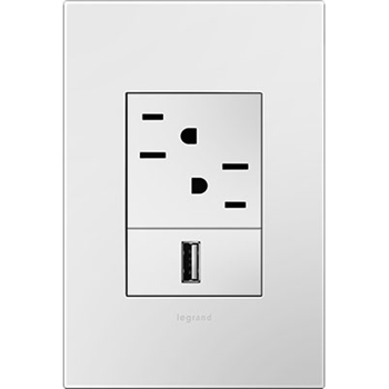 Adorne Plastics Gloss White 1-Gang 3 Module Wall Plate - Luztra