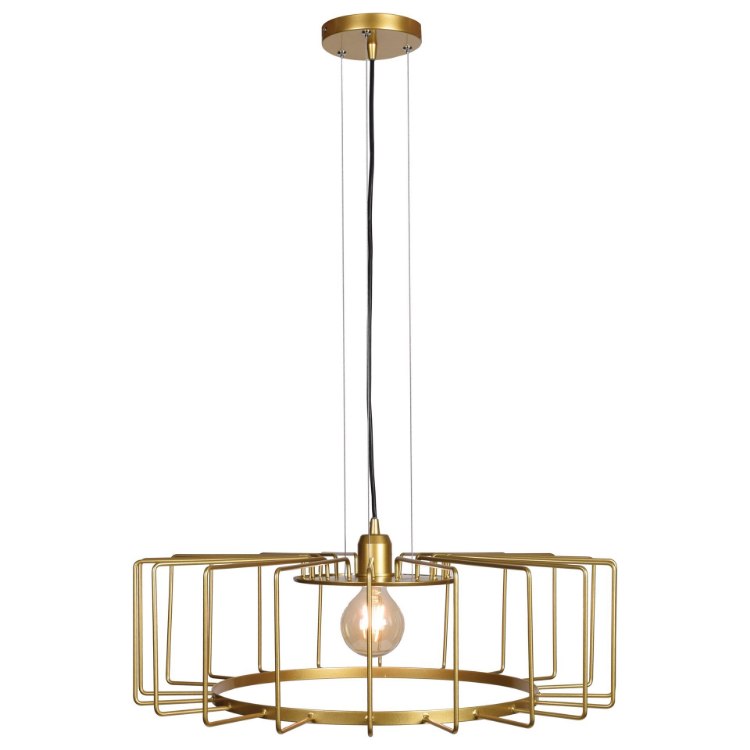 Foto para 7w 800lm Bistro Gold 1-Light Horizontal Cage E26 G25 Filament SW LED Pendant