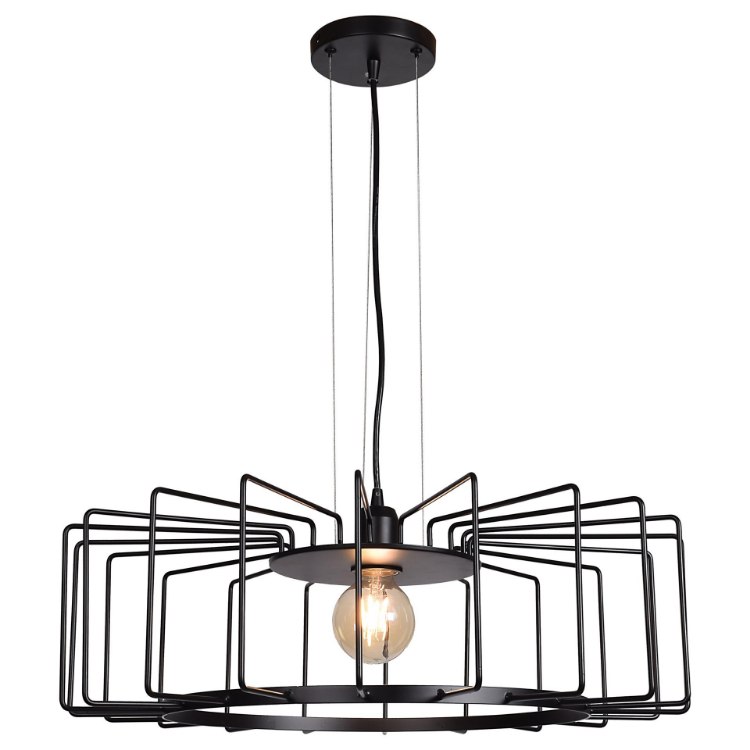 Foto para 7w 800lm Bistro Black 1-Light Horizontal Cage E26 G25 Filament SW LED Pendant
