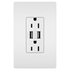 Picture of 15a White Tamper Resistant USB 3.1 Combo Duplex Outlet