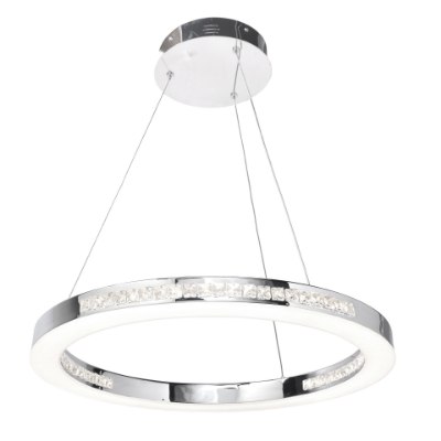 Show details for 43w Affluence SSL 80CRI LED Dry Location Chrome Clear Crystal Dimmable Led Ring Pendant Picture of 43w Affluence SSL 80CRI LED Dry Location Chrome Clear Crystal Dimmable Led Ring Pendant