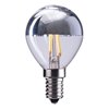 Picture of 2w 120v E12 G14 (G45) Type B (80x45 mm) Clear/Half Chrome Filament Dimmable WW LED Light Bulb