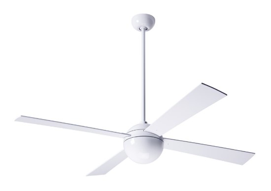 Picture of 42w 52" Ball Gloss White No-Light Fan Speed Control 4-Blade Ceiling Fan