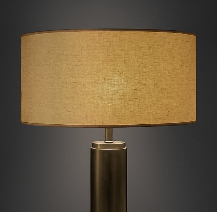 Foto para 24" French Drum White Linen & Lining Shade