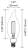 Picture of 4.5w ≅40w 300lm 22k 120v E12 BA10 Filament Candle Dimmable SW LED Light Bulb