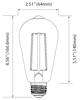 Picture of 6.5w ≅40w 450lm 22k 120v E26 ST19 Filament Dimmable SW LED Light Bulb