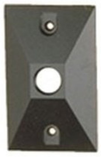 Picture of Black Texture Aluminum Angled Face, Rectangle with Single ½" NPS Threaded Hole Mount Canopy