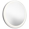 Foto para 30" Round Off-Center Frosted Face and White Acrylic Sides Integrated WW LED Mirror