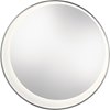 Picture of 30" Round Off-Center Frosted Face and White Acrylic Sides Integrated WW LED Mirror