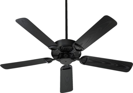 Foto para 65w 52" Estate Patio Matte Black with Black 5-Blades Outdoor No-Light Ceiling Fan