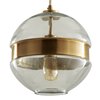 Picture of 60w 10" Garrison Antique Brass Clear Glass 1-Light E26 A19 Round Pendant