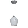 Picture of 60w Christie E-26 A-19 Incandescent Dry Location Brushed Steel White Glass Pendant