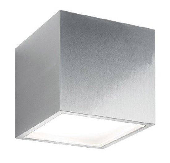 Picture of 30.5w 2334lm 30K 5.5" 120-277v Bloc Brushed Aluminum Cube Up & Down WW LED Outdoor Wall Light