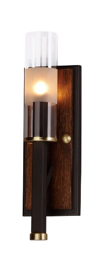 Foto para 40w 490lm 14.75" Merge Bronze and Antique Pecan 1-Light G9 Xenon ADA Wall Sconce
