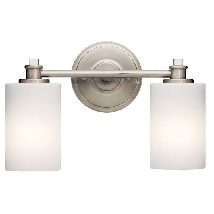 Foto para 20w (2x10w) 800lm 14" 30k Joelson Brushed Nickel E26 A19 MED 2-Light WW LED Wall Vanity