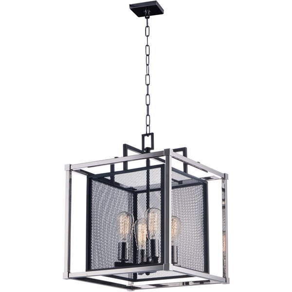 Picture of 240w (4x60w) 16" Refine Black and Polished Nickel 4-Light Pendant