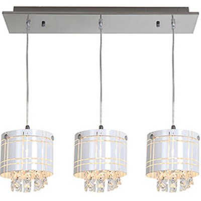 Show details for 120w (3 x 40) 1800lm 27k Kalista G9 Halogen Dry Location Chrome White Crystal Drop 3-Light Bar Pendant Picture of 120w (3 x 40) 1800lm 27k Kalista G9 Halogen Dry Location Chrome White Crystal Drop 3-Light Bar Pendant