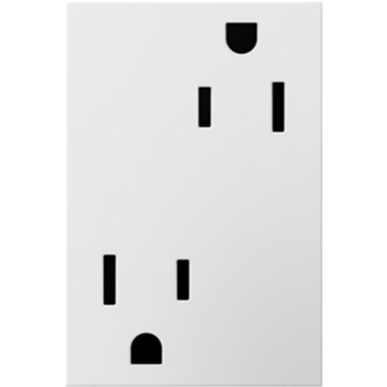 Picture of 15a adorne White Tamper Resistant Plus-Size 3-Module Duplex Outlet