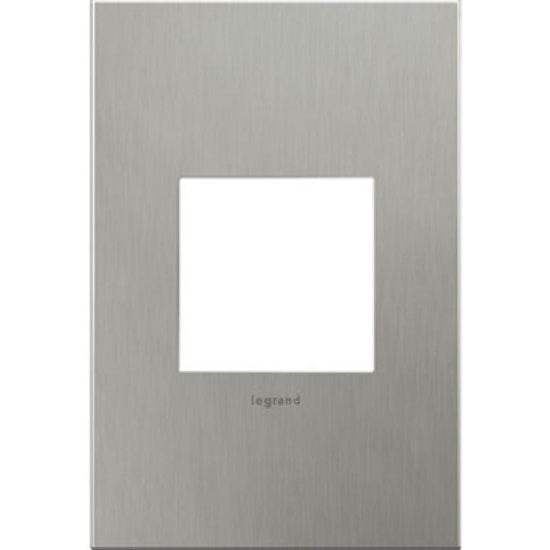 Picture of adorne Cast Metals Brushed Stainless Steel 1-Gang 2-Module Wall Plate